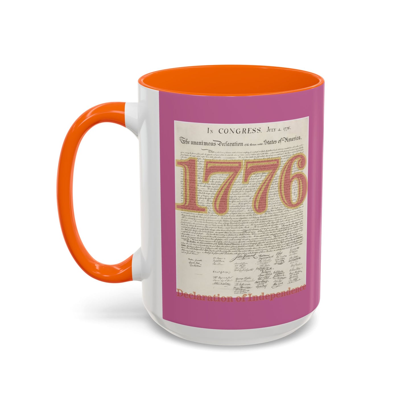 Declaration of Independence Pink Accent Mug by theGreenDragonTavern.shop