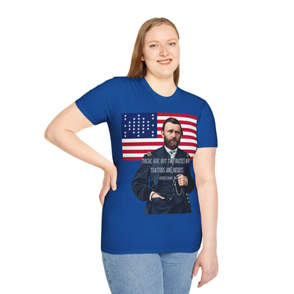 "Traitors and Patriots" Ulysses Grant Dark colors Unisex T-Shirt by theGreenDragonTavern.shop