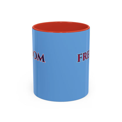 Freedom, Light Blue Accent Mug by theGreenDragonTavern.shop