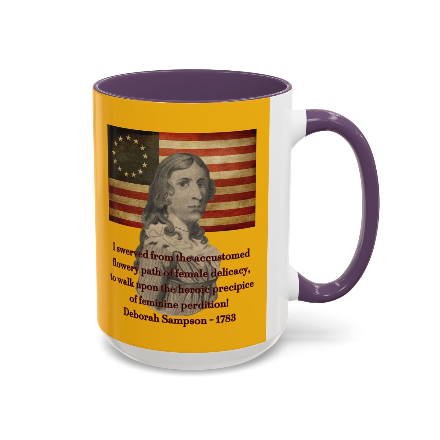 Deborah Sampson, America's Mulan Yellow Accent Mug by theGreenDragonTavern.shop
