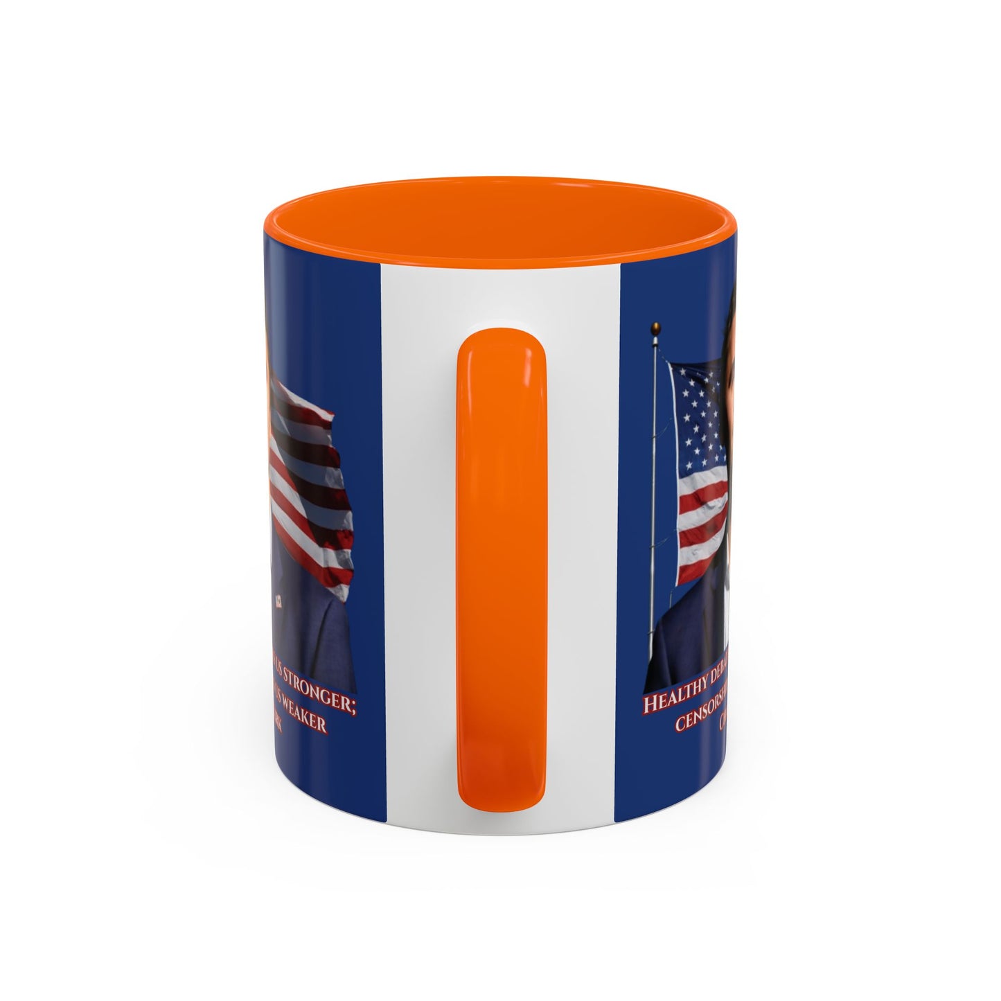 Charlie Kirk, Healthy Debate Blue Accent Mug by theGreenDragonTavern.shop