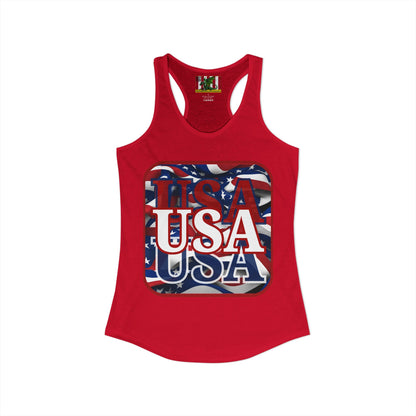 Red WHITE and Blue USA Patriot Women's Racerback Tank Top by theGreenDragonTavern.shop