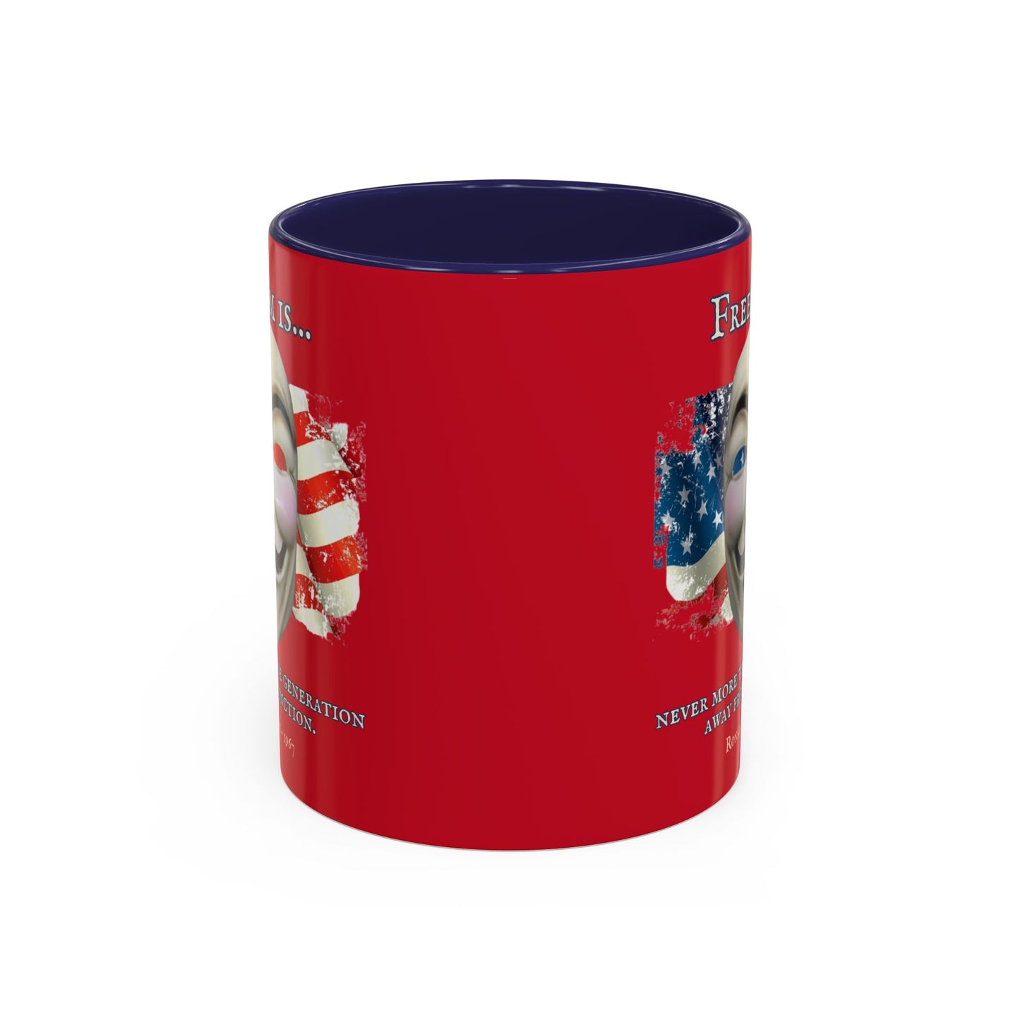 Ronald Reagan Freedom Vendetta Red Accent Mug by theGreenDragonTavern.shop