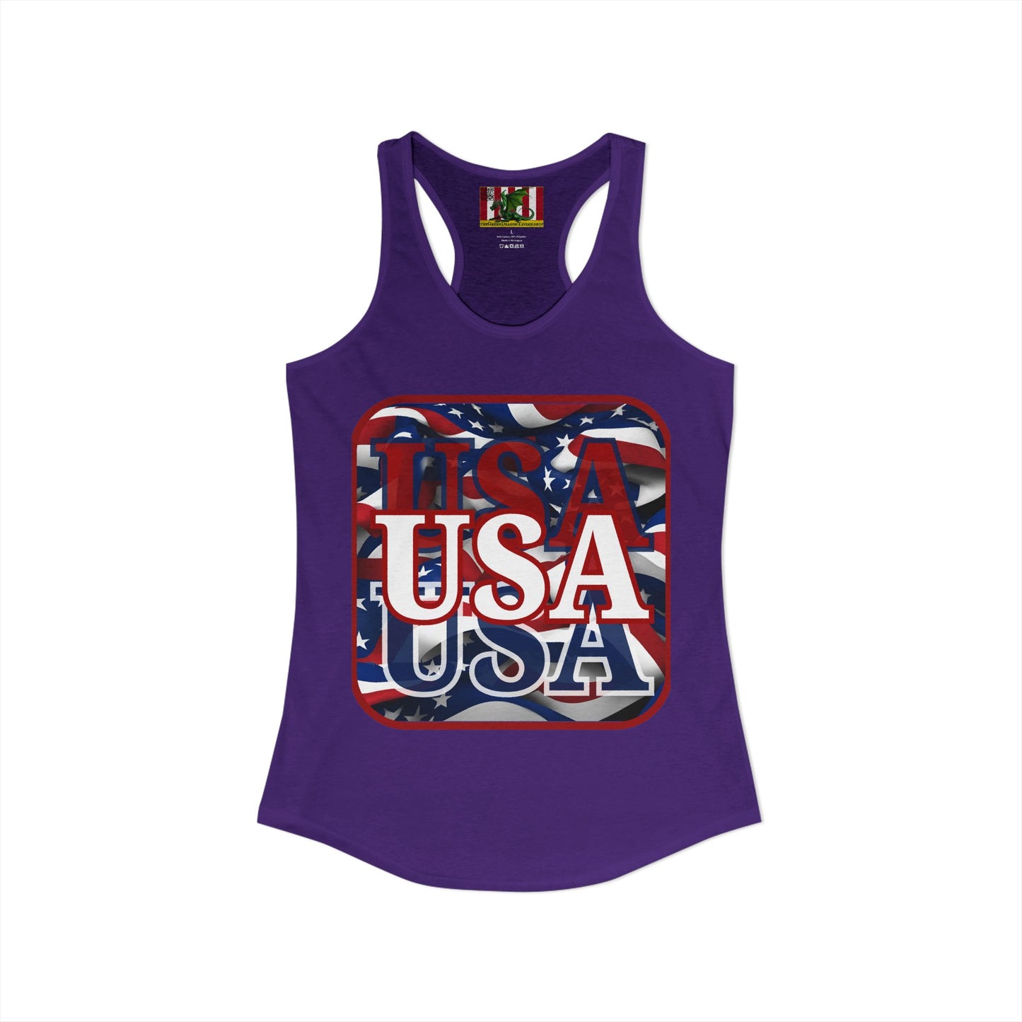 Red WHITE and Blue USA Patriot Women's Racerback Tank Top by theGreenDragonTavern.shop