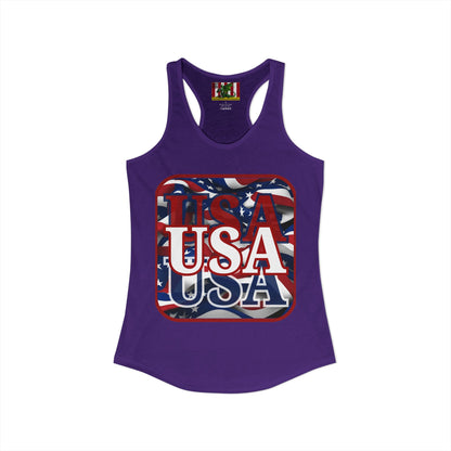 Red WHITE and Blue USA Patriot Women's Racerback Tank Top by theGreenDragonTavern.shop