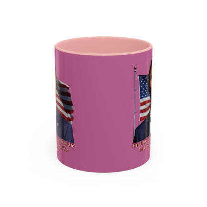 Charlie Kirk, Healthy Debate Pink Accent Mug by theGreenDragonTavern.shop