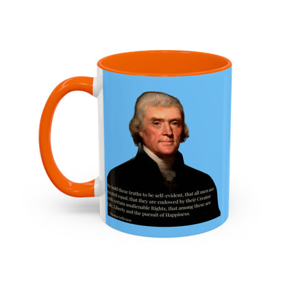 We hold these truths to be self-evident Light Blue Accent Mug by theGreenDragonTavern.shop