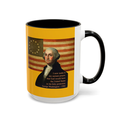 Washington's Earnest Prayer Yellow Accent Mug by theGreenDragonTavern.shop