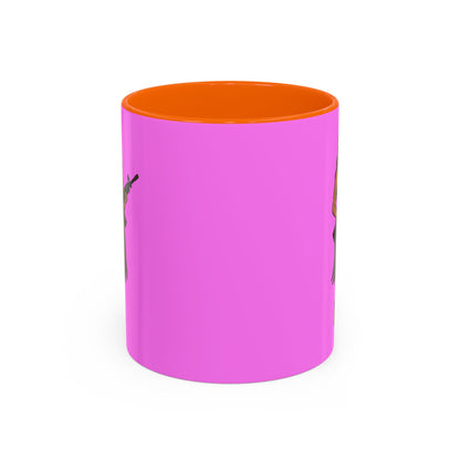 Hula Girl Packin' Heat Pink Accent Mug by theGreenDragonTavern.shop