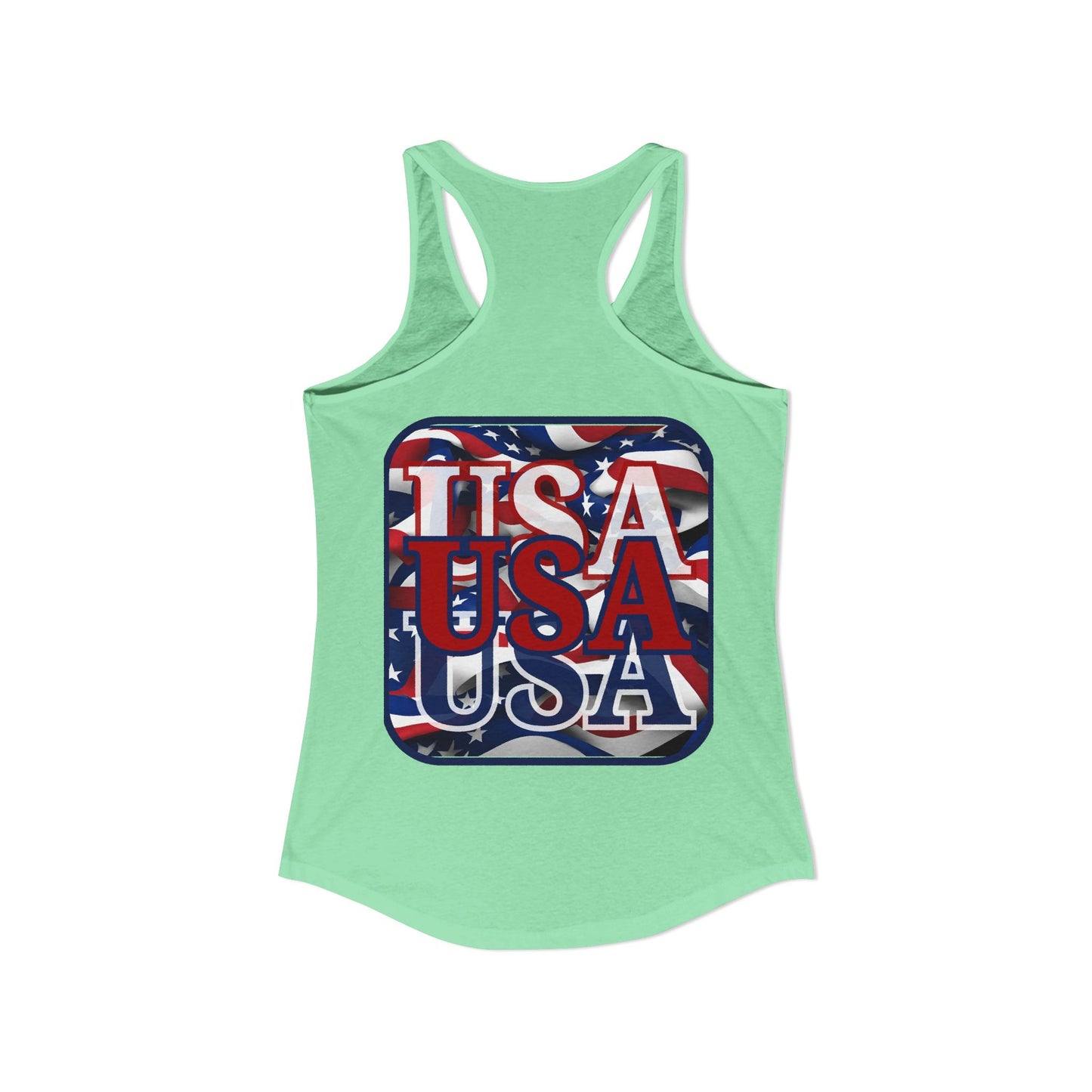 2-sided, RED White and Blue USA Patriot Women's Racerback Tank Top by theGreenDragonTavern.shop