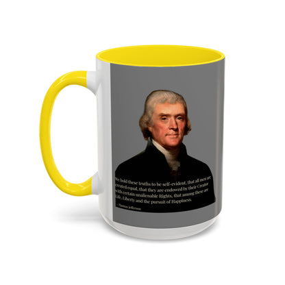 We hold these truths to be self-evident Grey Accent Mug by theGreenDragonTavern.shop