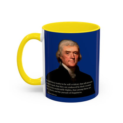 We hold these truths to be self-evident Dark Blue Accent Mug by theGreenDragonTavern.shop