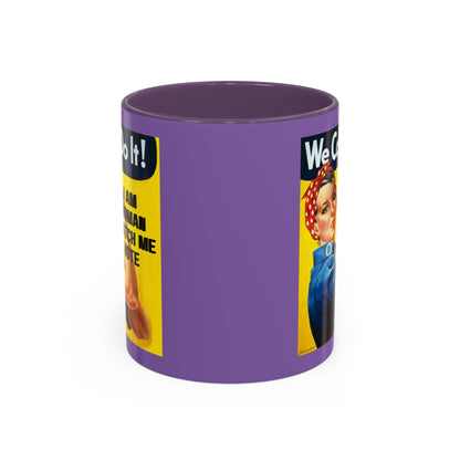 I Am Woman Watch Me Vote Rosie Light Purple Accent Mug by theGreenDragonTavern.shop