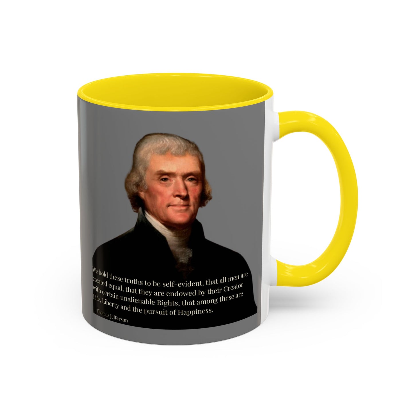 We hold these truths to be self-evident Grey Accent Mug by theGreenDragonTavern.shop
