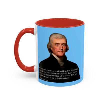 We hold these truths to be self-evident Light Blue Accent Mug by theGreenDragonTavern.shop