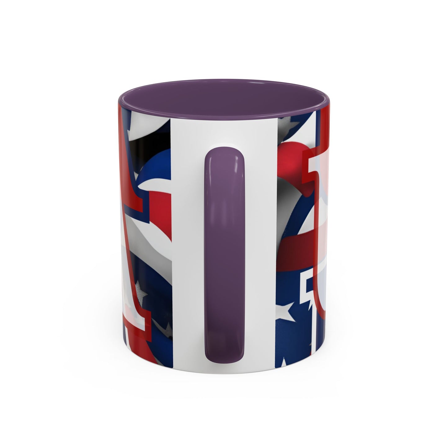 USA! USA! USA White font Patriot White Accent Mug by theGreenDragonTavern.shop