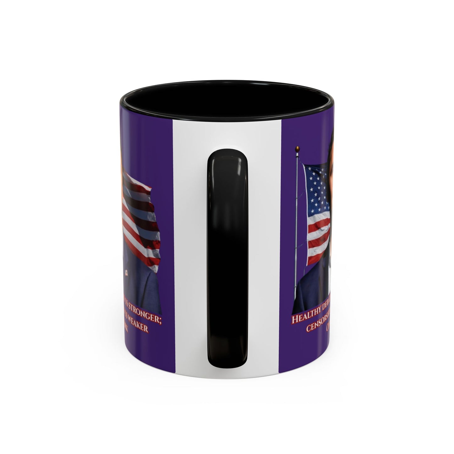 Charlie Kirk, Healthy Debate Purple Accent Mug by theGreenDragonTavern.shop