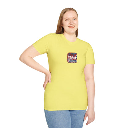 2-sided, Red WHITE and Blue USA Patriot Light colors Unisex T-Shirt by theGreenDragonTavern.shop