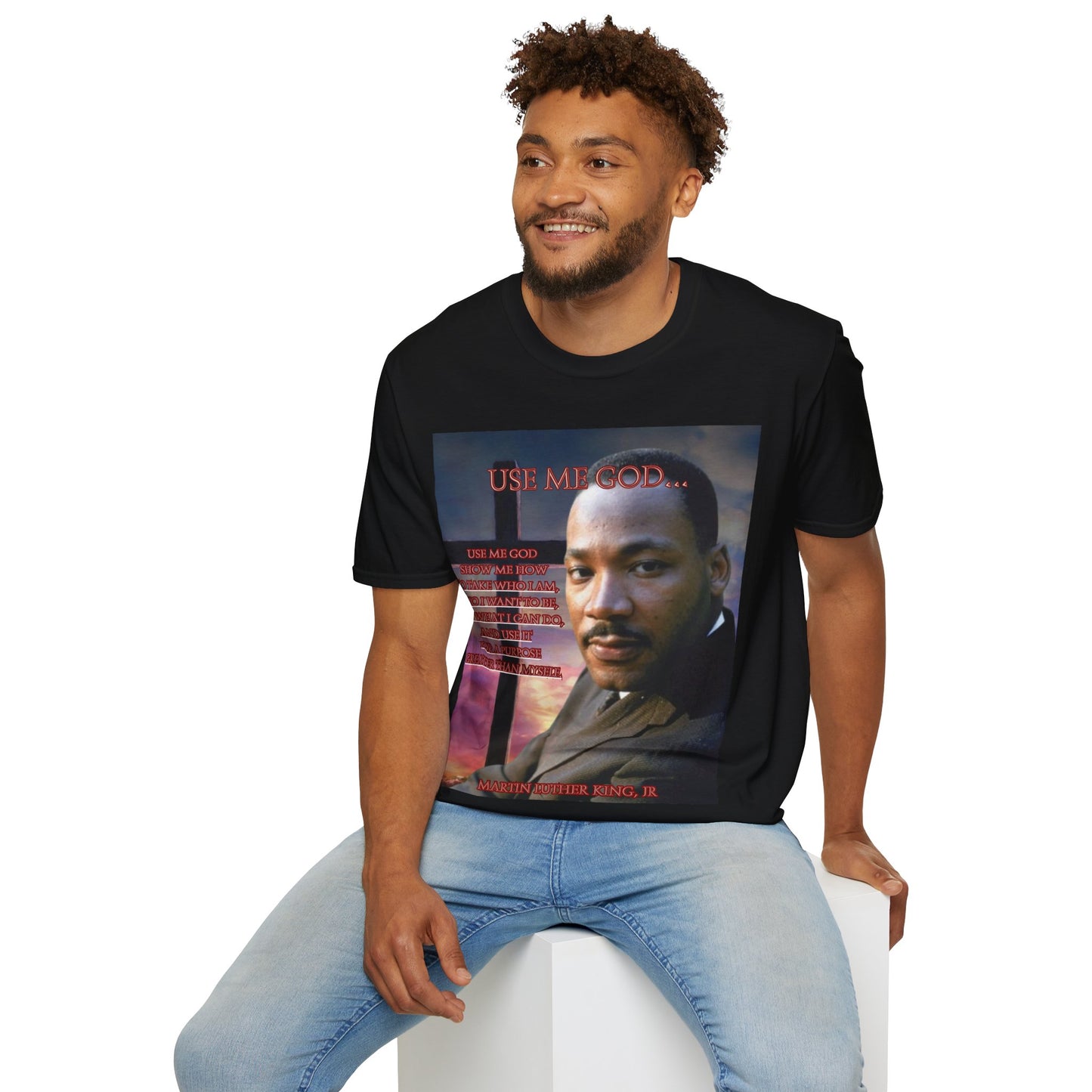 Use Me God, MLK Jr Dark colors Unisex T-Shirt by theGreenDragonTavern.shop