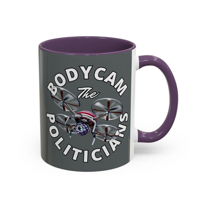 Bodycam the Politicians Drone Grey Accent Mug by theGreenDragonTavern.shop