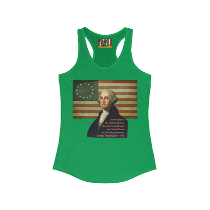 Washington's Earnest Prayer Women's Racerback Tank Top by theGreenDragonTavern.shop