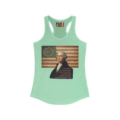 Washington's Earnest Prayer Women's Racerback Tank Top by theGreenDragonTavern.shop
