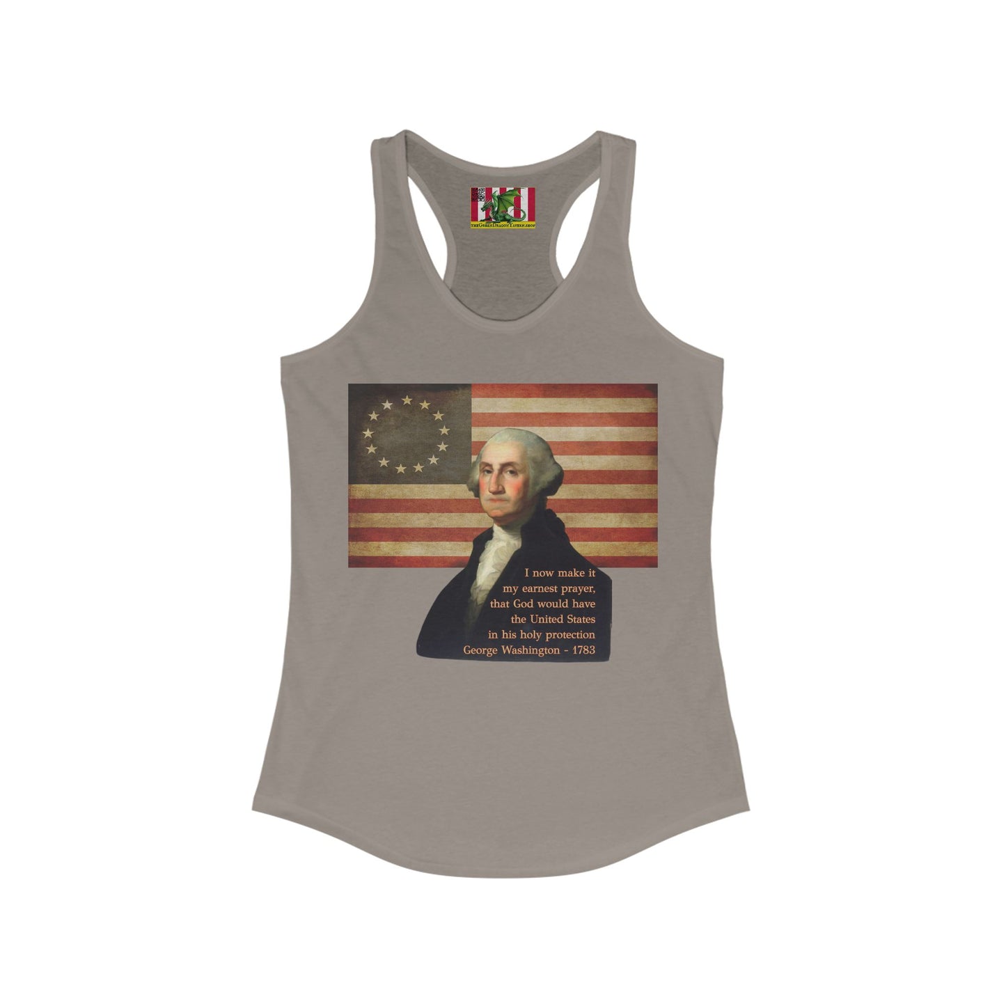 Washington's Earnest Prayer Women's Racerback Tank Top by theGreenDragonTavern.shop