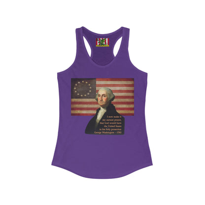 Washington's Earnest Prayer Women's Racerback Tank Top by theGreenDragonTavern.shop