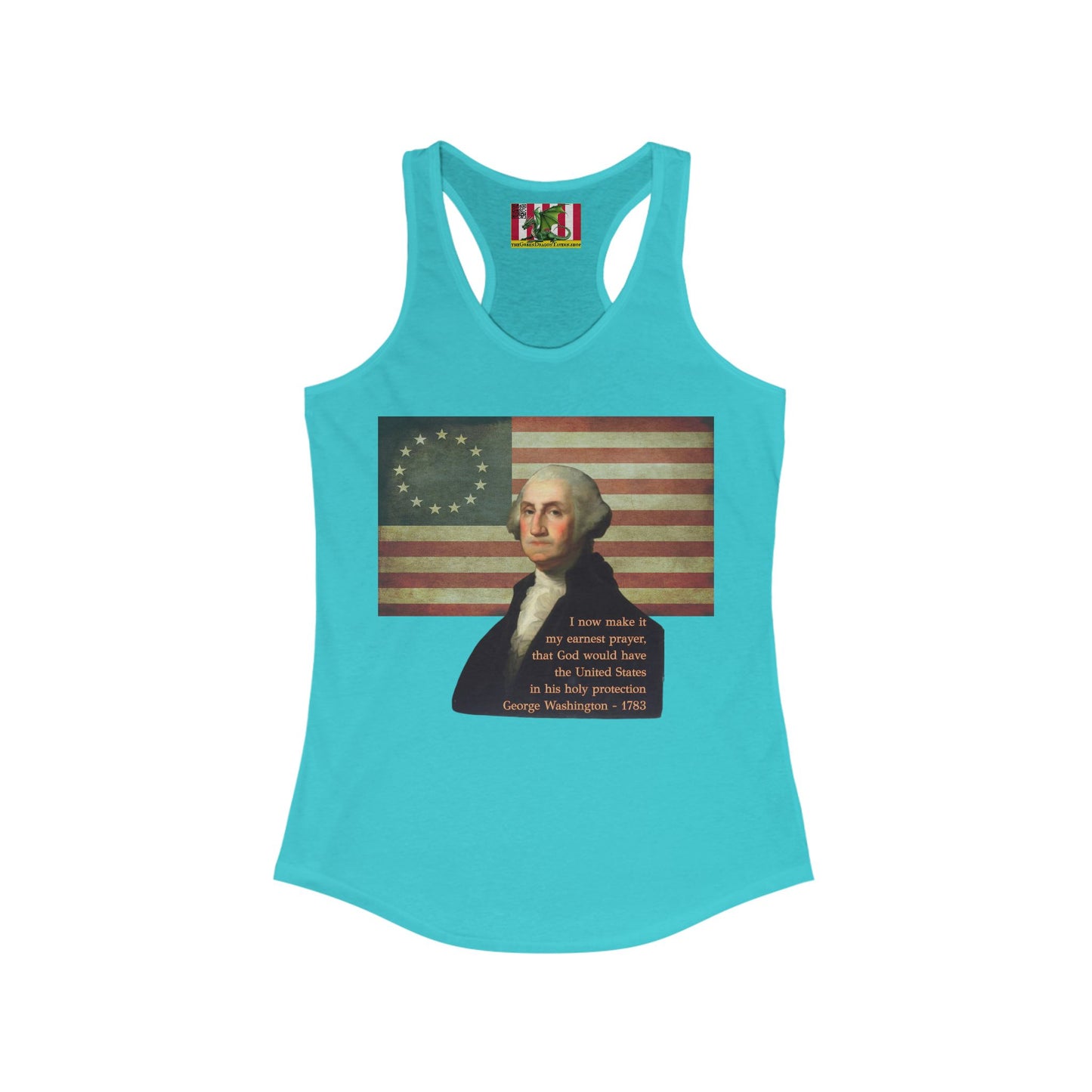 Washington's Earnest Prayer Women's Racerback Tank Top by theGreenDragonTavern.shop