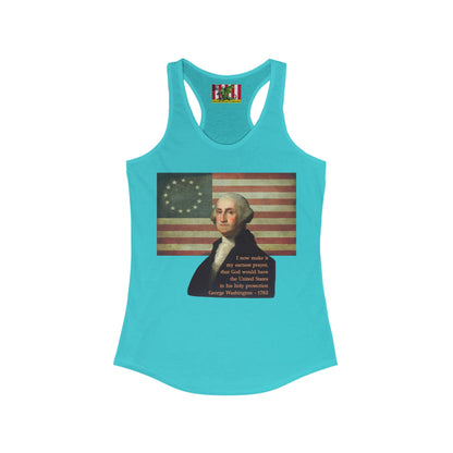 Washington's Earnest Prayer Women's Racerback Tank Top by theGreenDragonTavern.shop