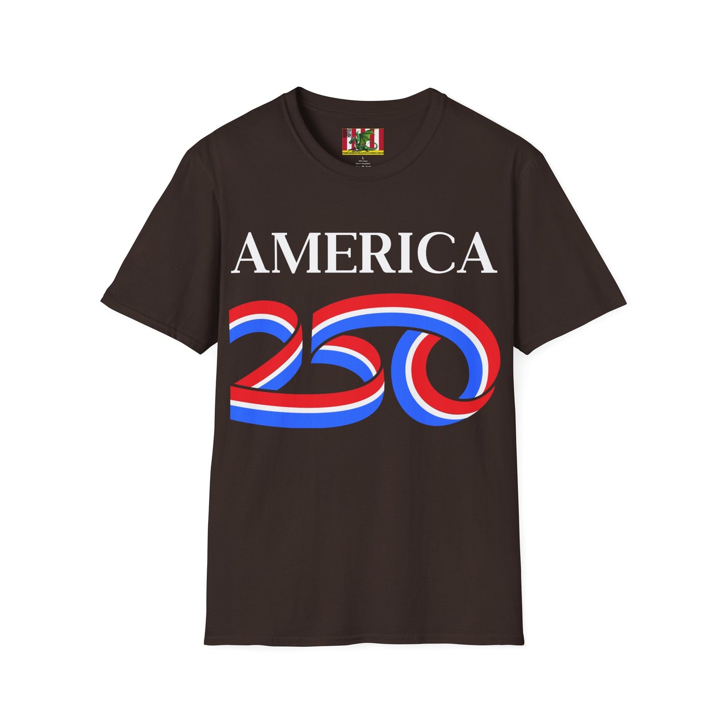 America 250 White font, Dark colors, Unisex T-Shirt by theGreenDragonTavern.shop