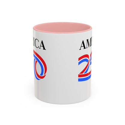 America 250 White Accent Mug by theGreenDragonTavern.shop