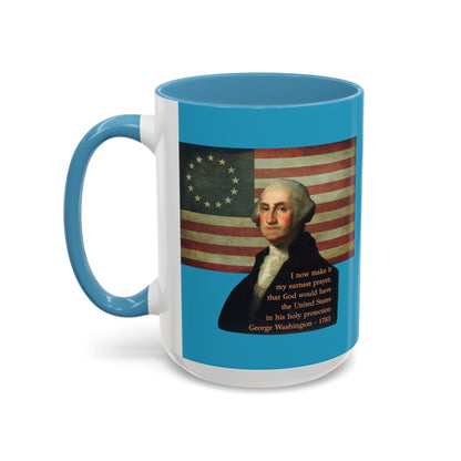 Washington's Earnest Prayer Turquoise Accent Mug by theGreenDragonTavern.shop