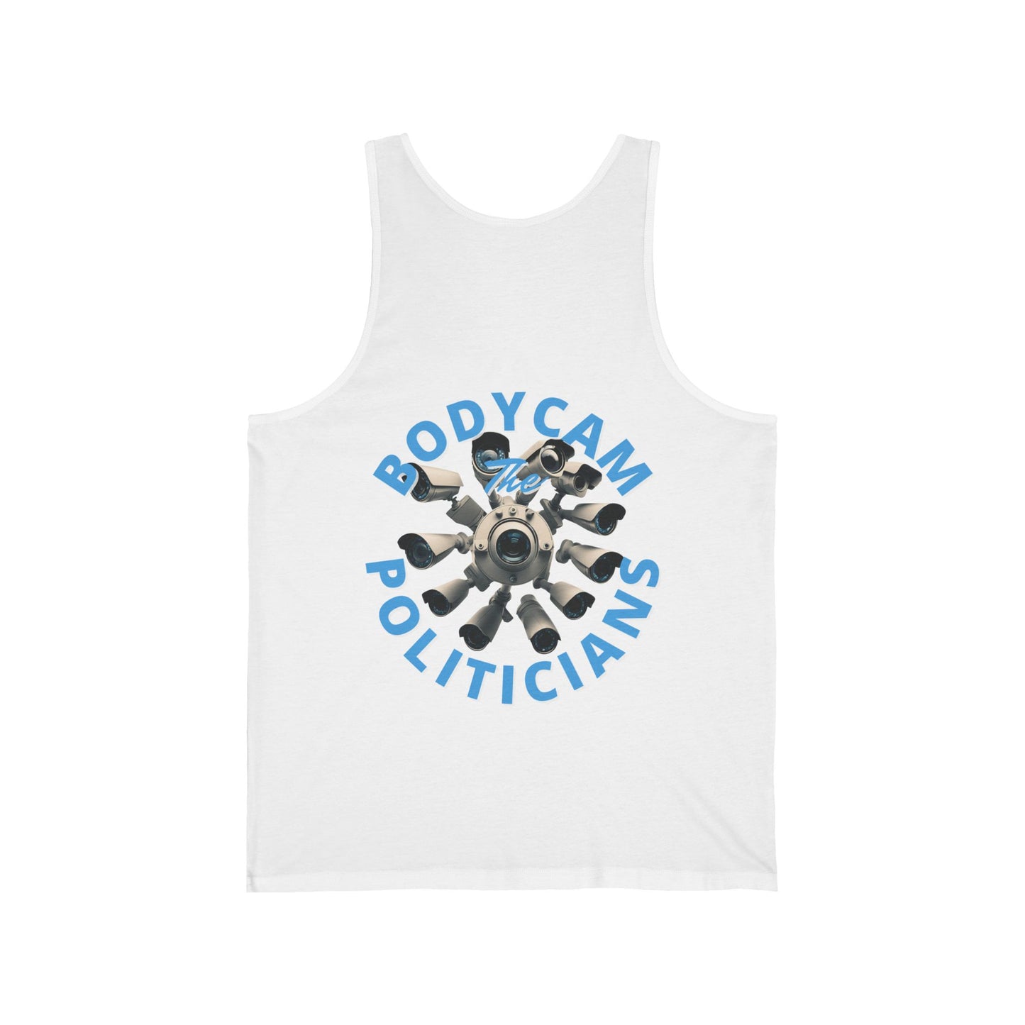 2-sided, Bodycam the Politicians Cameras Unisex Jersey Tank Top by theGreenDragonTavern.shop