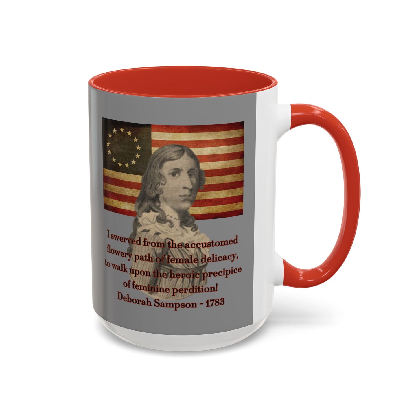 Deborah Sampson, America's Mulan Grey Accent Mug by theGreenDragonTavern.shop