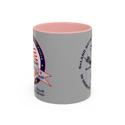 DNASM 2-sided, Founding & Student Art Light Grey Accent Mug by theGreenDragonTavern.shop