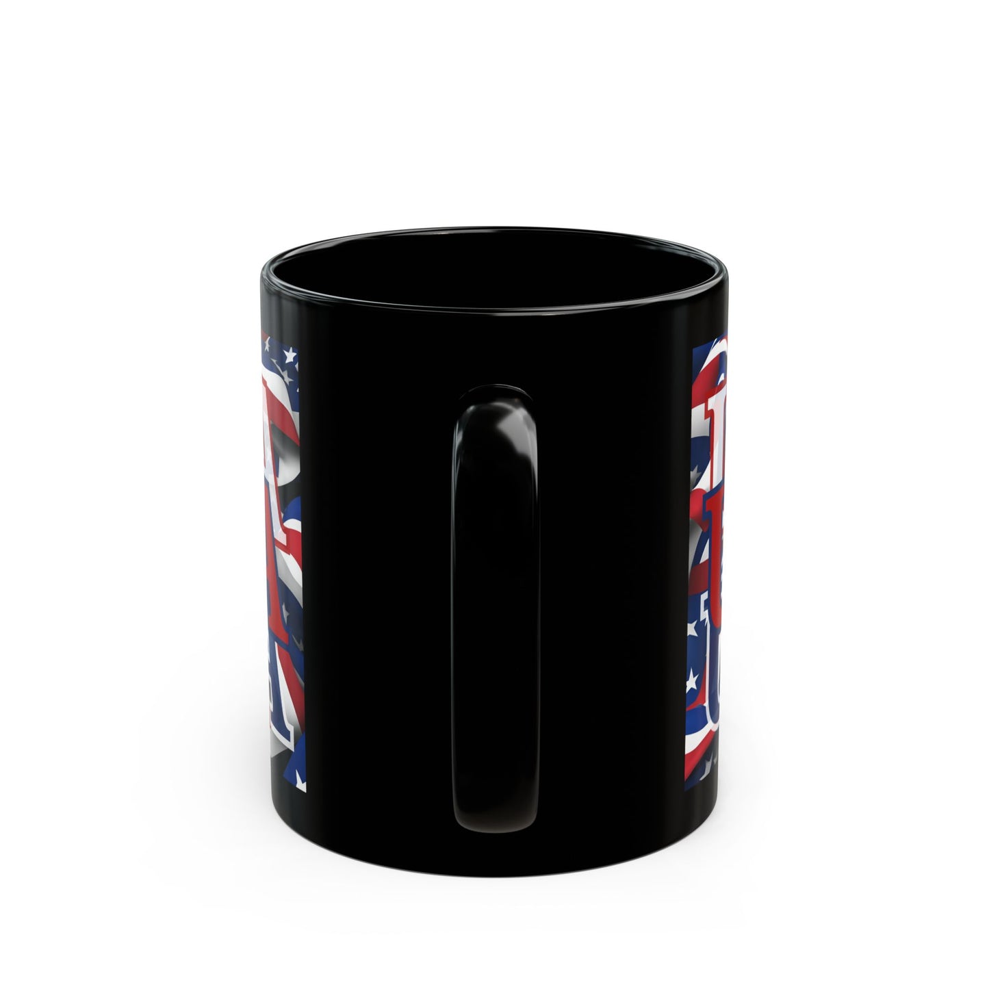 USA RDfont Center Patriot Black Mug by theGreenDragonTavern.shop