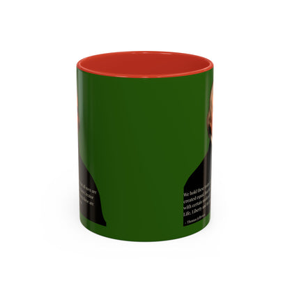 We hold these truths to be self-evident Dark Green Accent Mug by theGreenDragonTavern.shop