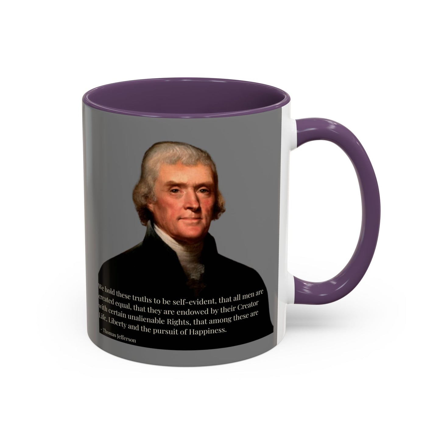 We hold these truths to be self-evident Grey Accent Mug by theGreenDragonTavern.shop