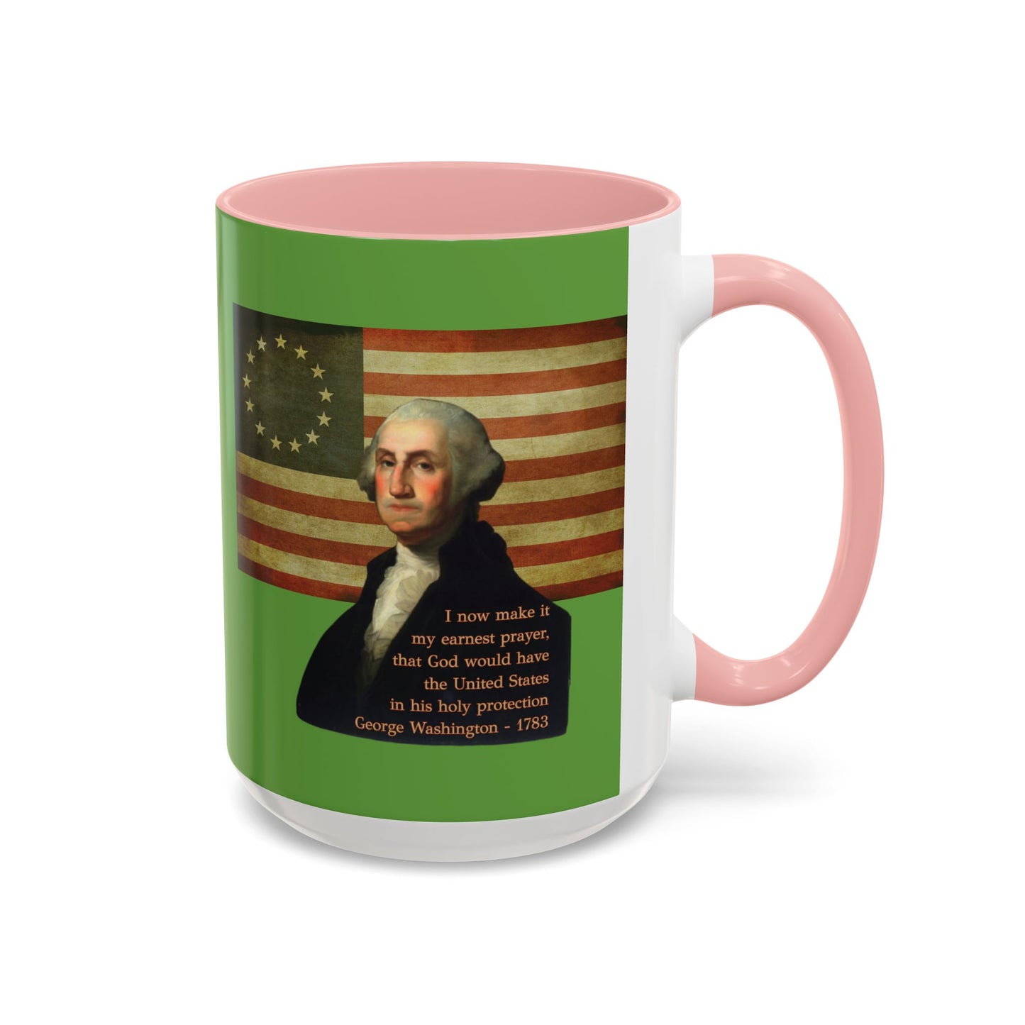 Washington's Earnest Prayer Green Accent Mug by theGreenDragonTavern.shop