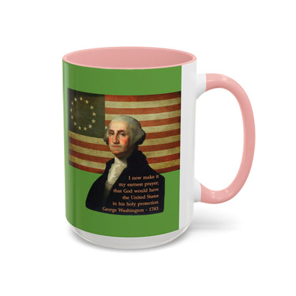 Washington's Earnest Prayer Green Accent Mug by theGreenDragonTavern.shop