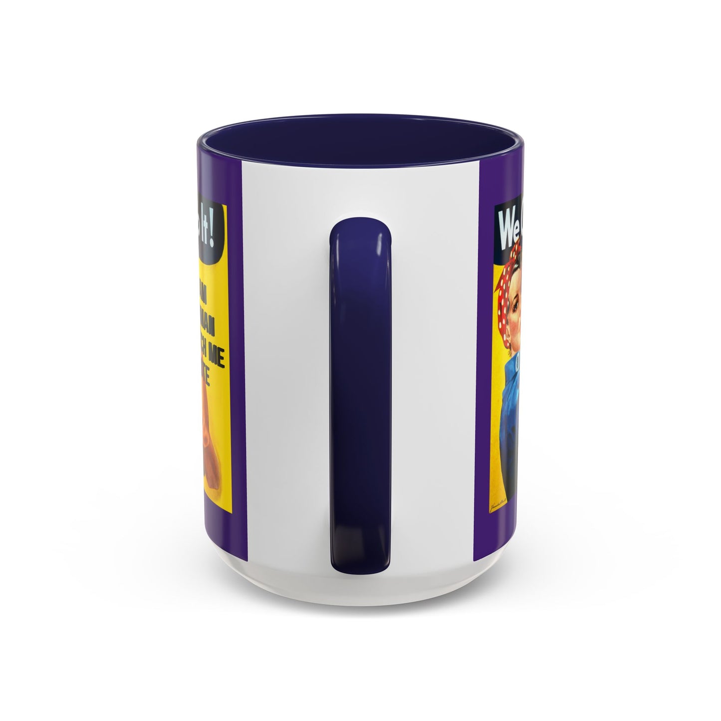 I Am Woman Watch Me Vote Rosie Dark Purple Accent Mug by theGreenDragonTavern.shop