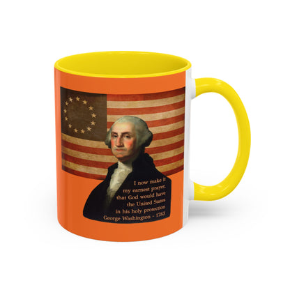 Washington's Earnest Prayer Orange Accent Mug by theGreenDragonTavern.shop