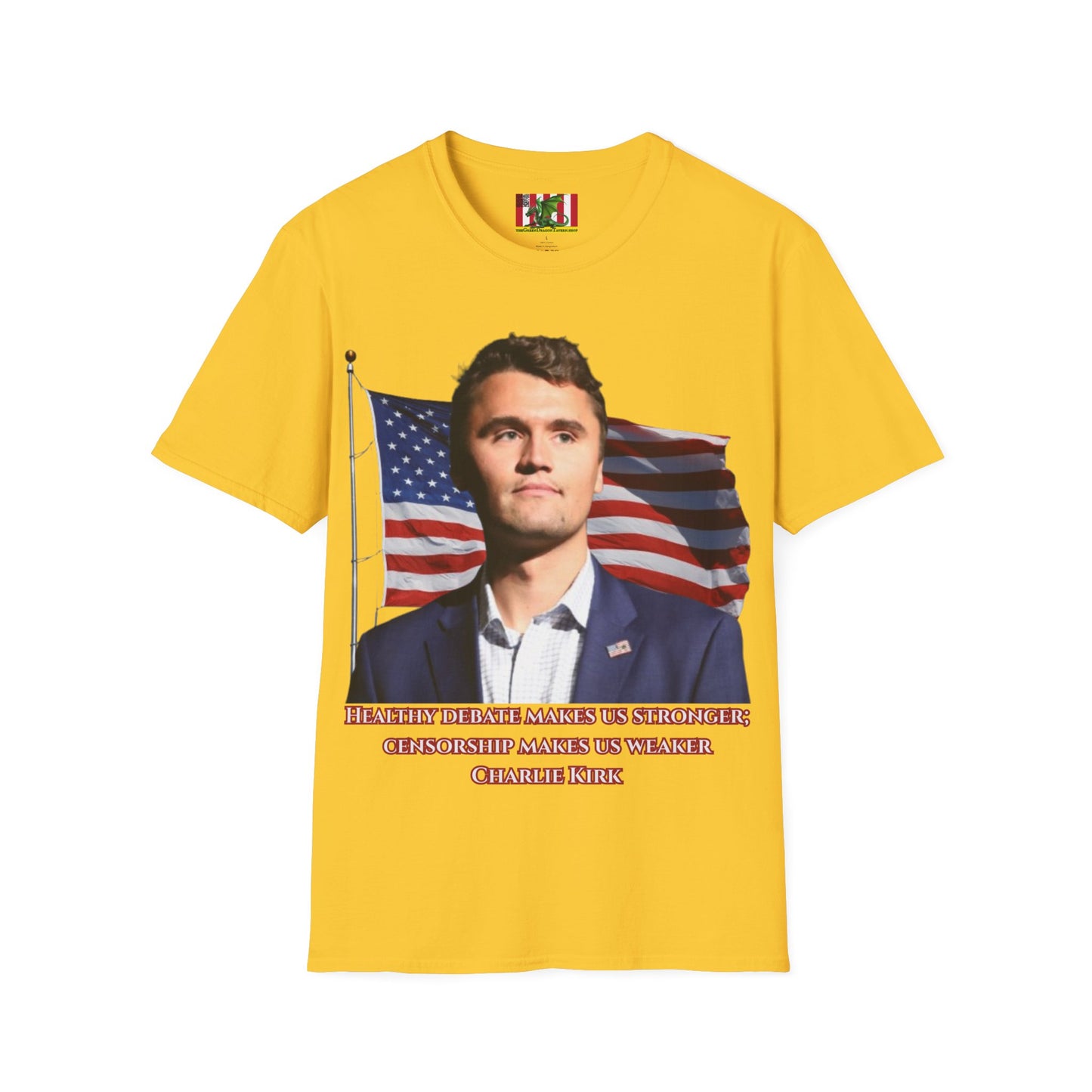 Charlie Kirk, Healthy Debate Light colors Unisex T-Shirt by theGreenDragonTavern.shop