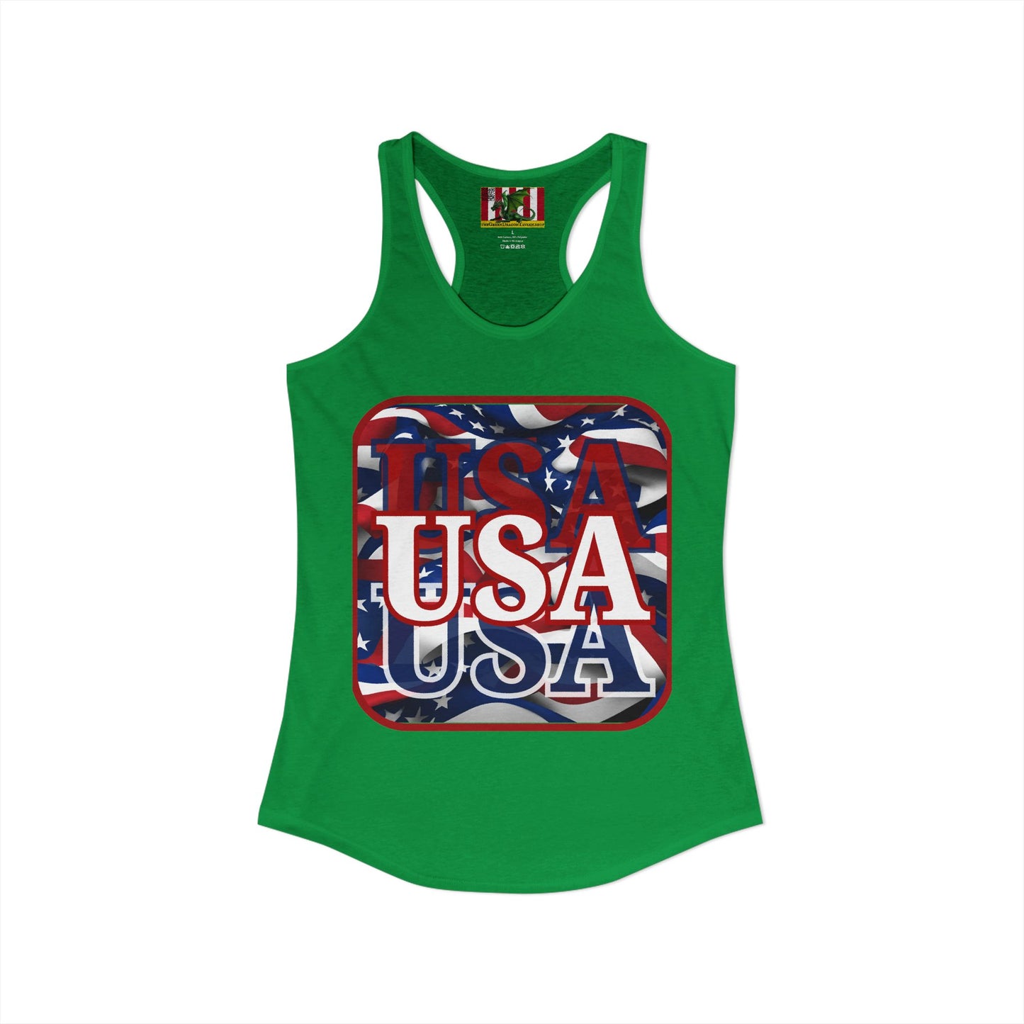 Red WHITE and Blue USA Patriot Women's Racerback Tank Top by theGreenDragonTavern.shop