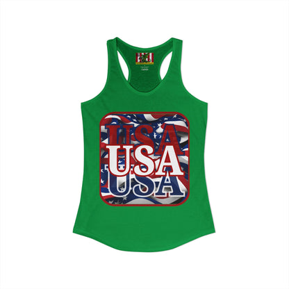 Red WHITE and Blue USA Patriot Women's Racerback Tank Top by theGreenDragonTavern.shop