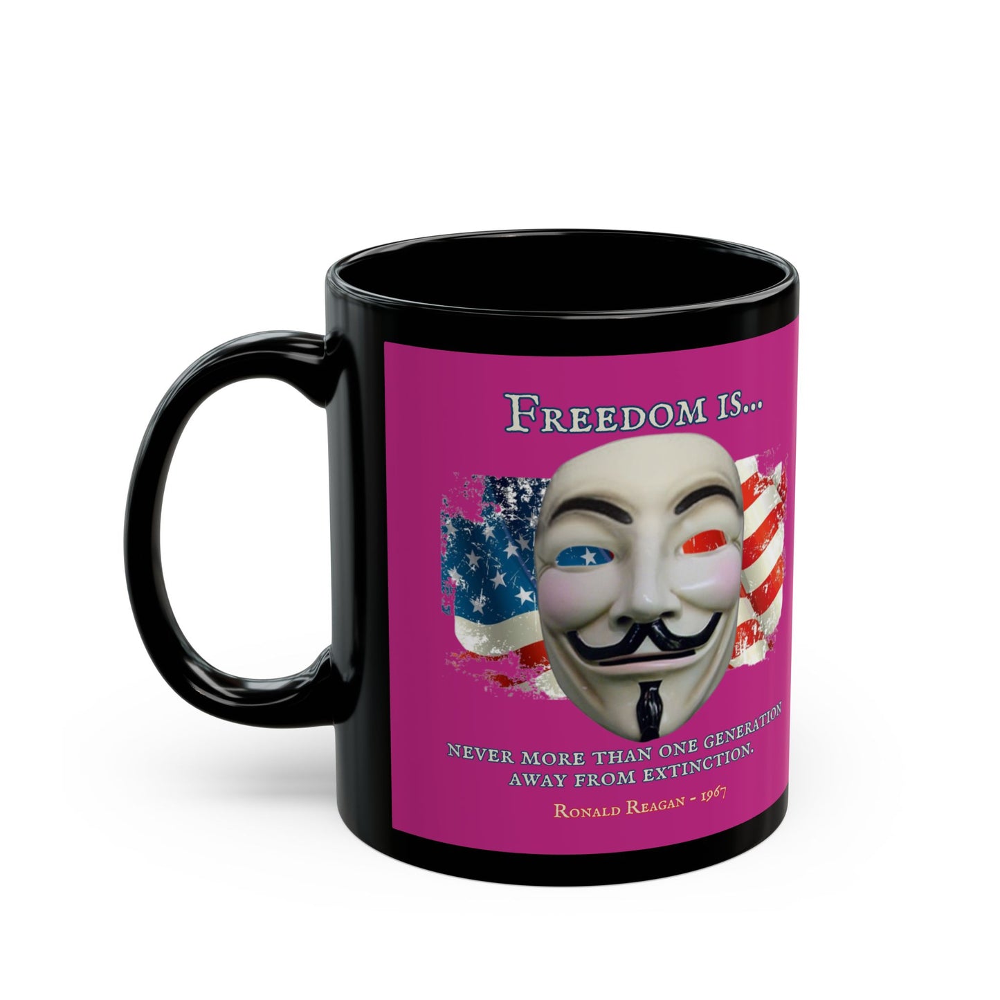 Ronald Reagan Freedom Vendetta Pink Mug by theGreenDragonTavern.shop