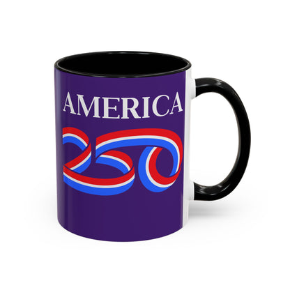 America 250 Dark Purple Accent Mug by theGreenDragonTavern.shop