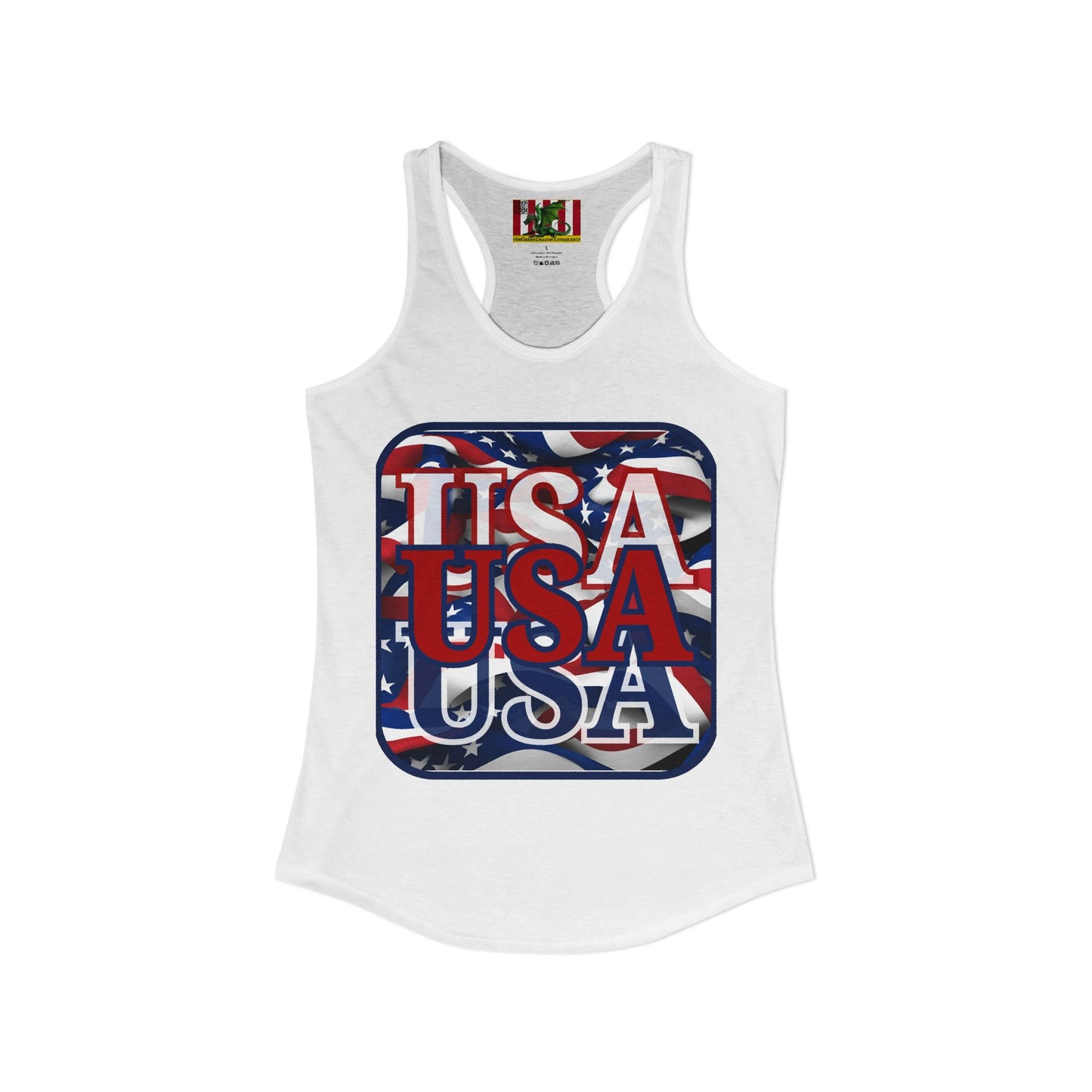 RED White and Blue USA Patriot Women's Racerback Tank Top by theGreenDragonTavern.shop