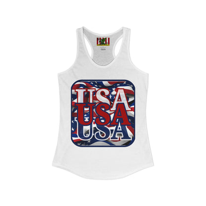 RED White and Blue USA Patriot Women's Racerback Tank Top by theGreenDragonTavern.shop